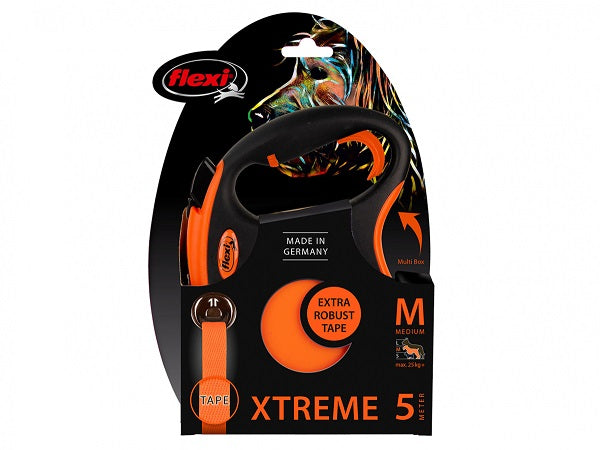 FLEXI XTREME GUINZAGLIO ESTENSIBILE CORDA 5M. TG. M ARANCIO