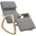 Fauteuil relax à bascule fauteuil allaitement avec repose-pieds réglable, poche latérale et appui-tête, gris-0