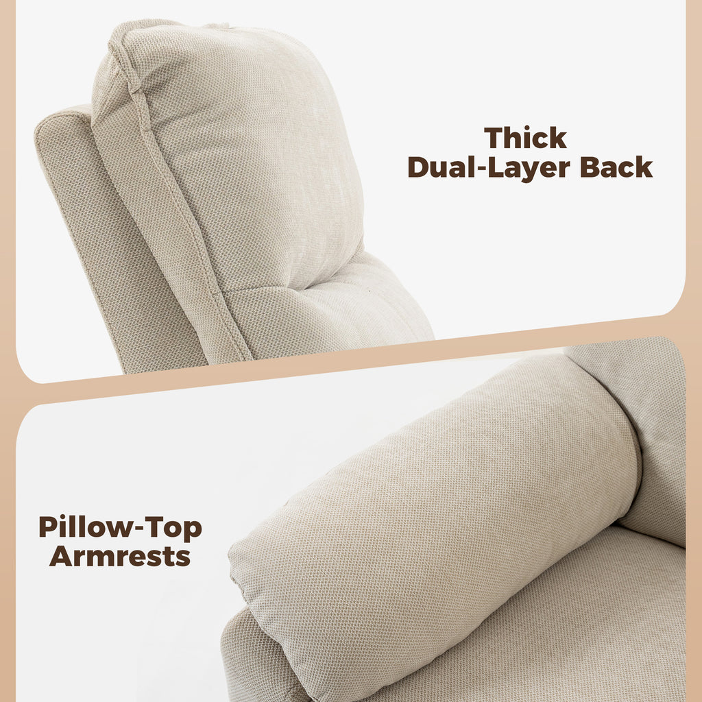 Fauteuil Releveur Électrique Massage et Chaleur Fauteuil Relax Électrique Chenille Ports USB Dossier Inclinable Crème-8