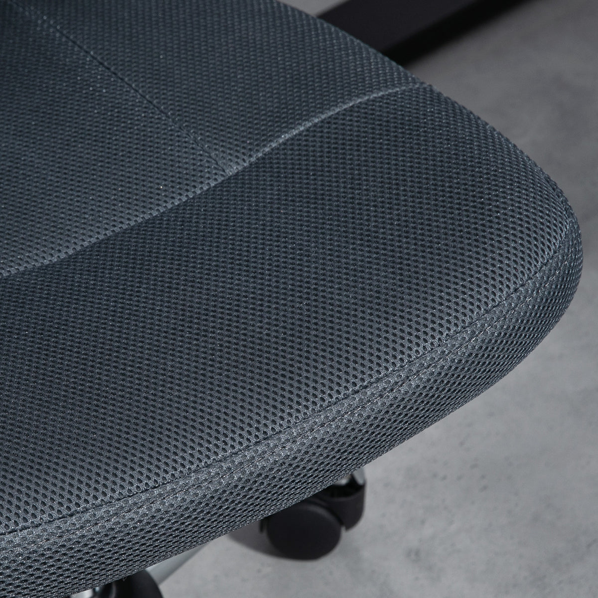 Chaise de bureau ergonomique hauteur réglable piètement chromé pivotant 360° revêtement maille gris foncé-6