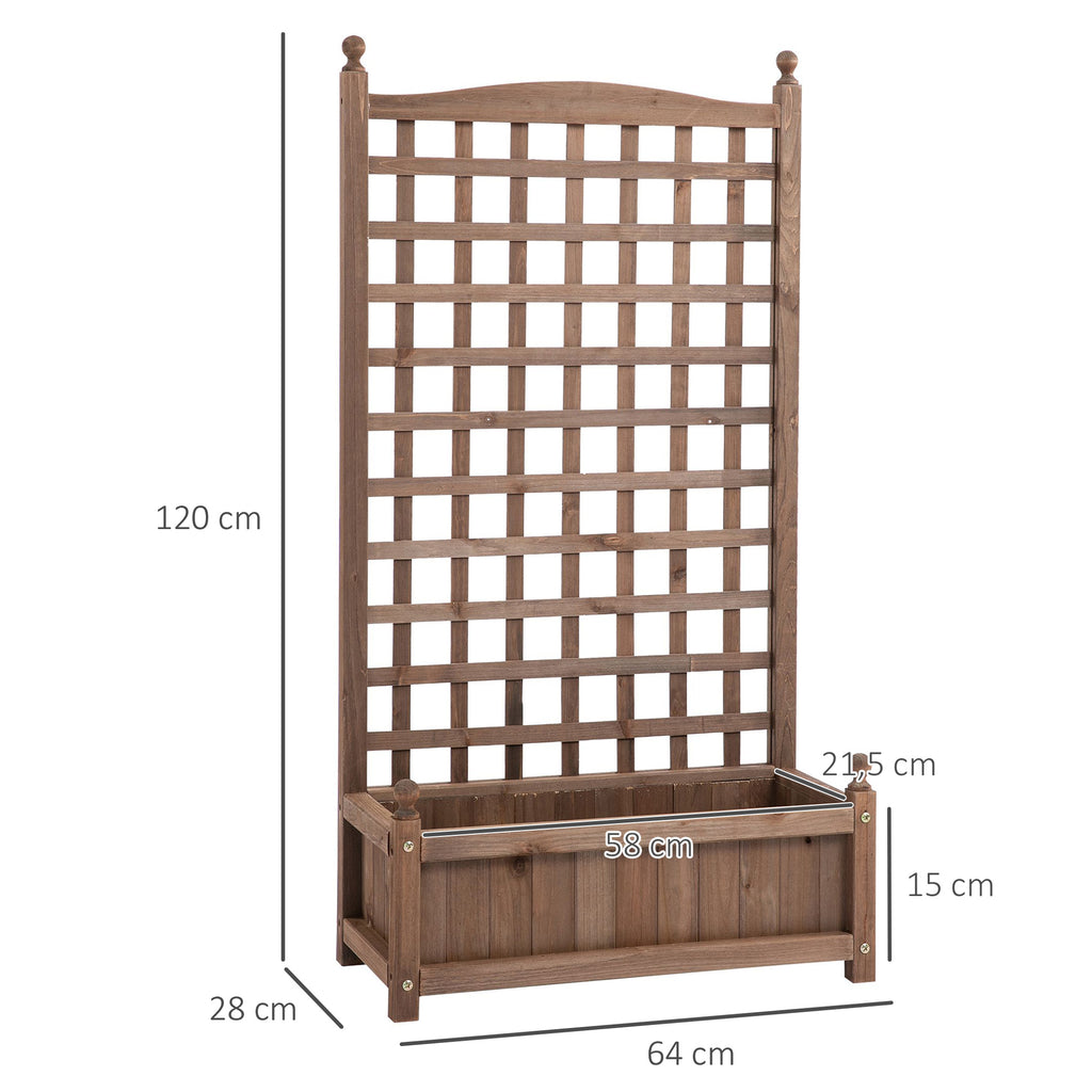 Jardinière avec Treillis - bac à Fleurs - jardinière sur Pied - 64L x 28l x 120H cm Inserts d'irrigation-2
