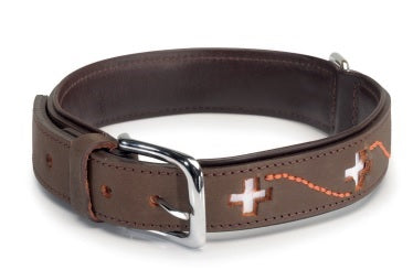 CAMON COLLARE IN PELLE "SVIZZERA" (3,5 x 70 CM.) MARRONE