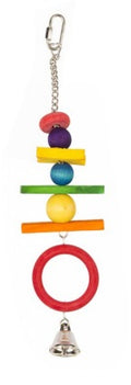 LEOPET GIOCO UCCELLI DA APPENDERE IN LEGNO COLORATO CON CAMPANE 38 CM.