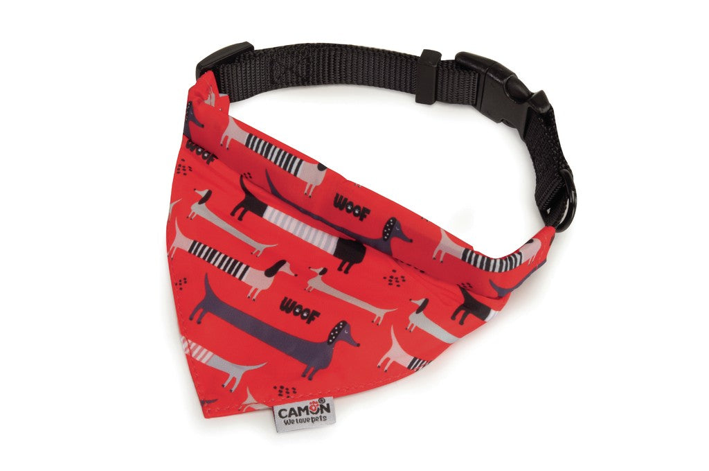 CAMON COLLARE CON BANDANA 20 x 350/500 MM. ROSSA