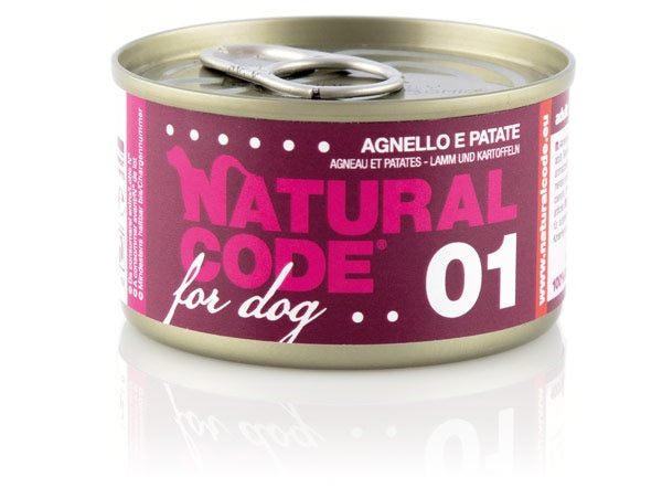 NATURAL CODE DOG 01 AGNELLO & PATATE 90 GR.