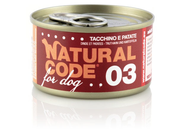 NATURAL CODE DOG 03 TACCHINO & PATATE 90 GR.