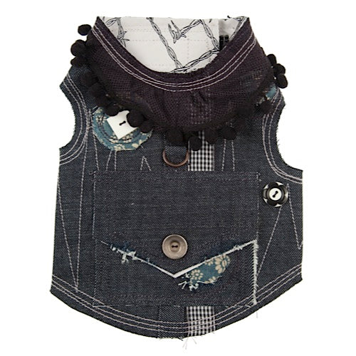 PETTORINA GILET MARGO DENIM TG.10 (43-47 CM.)