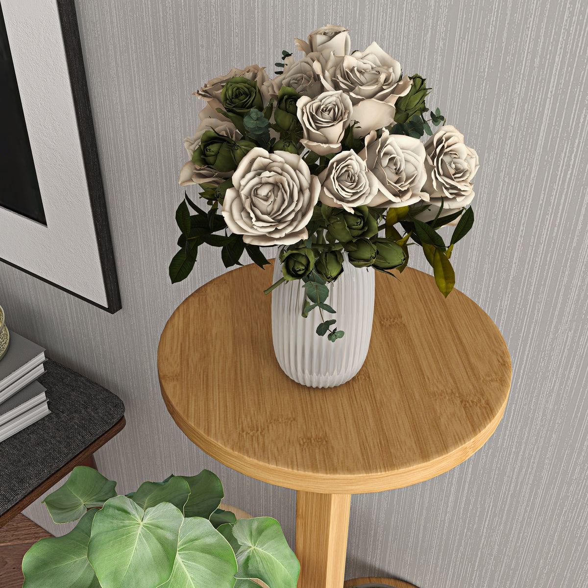 Étagère à plantes en bambou étagères rondes à fleurs support de pots de fleurs 5 niveaux bois naturel-8