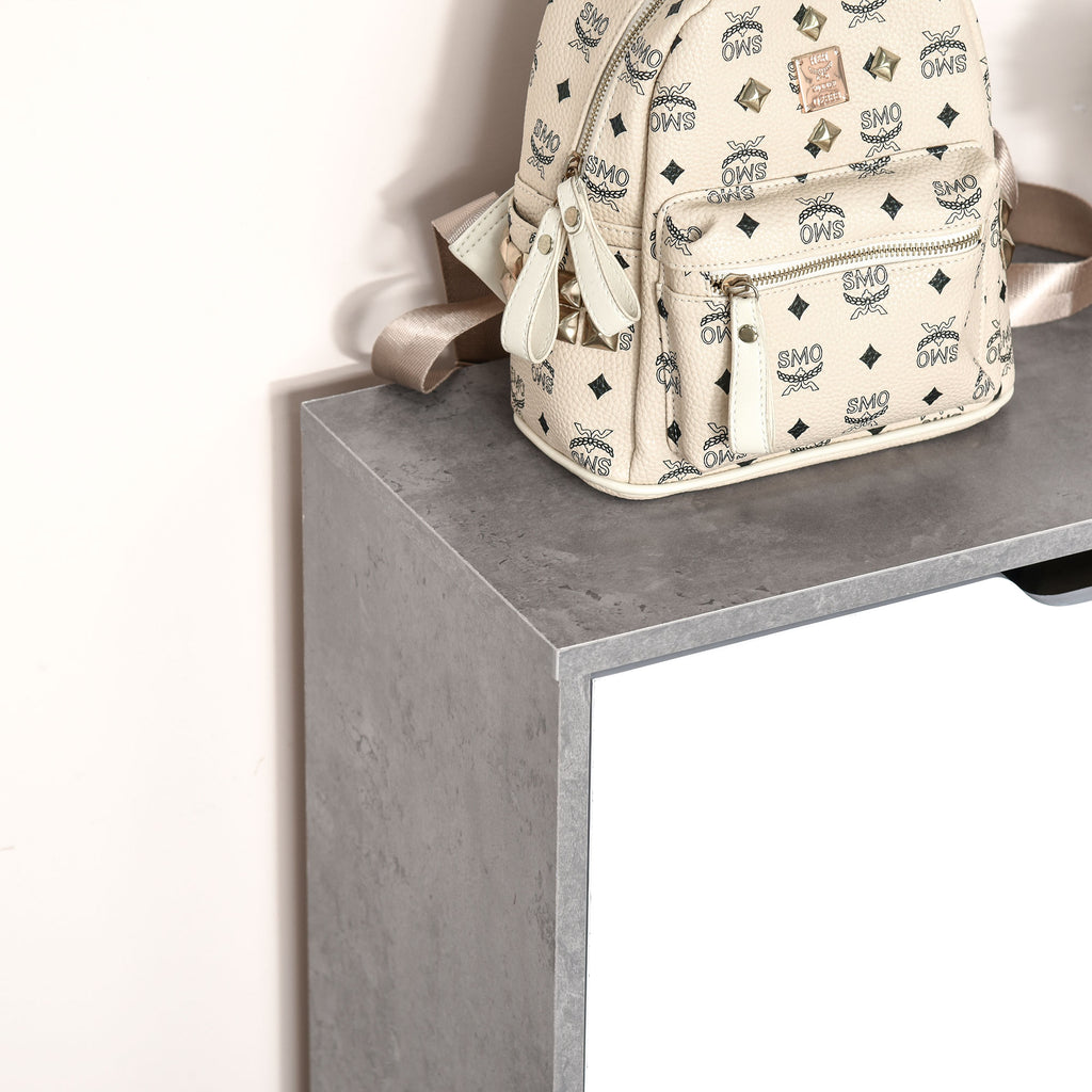Meuble à chaussures meuble d'entrée placard de rangement, 2 portes abattantes, 62,5 x 26 x 81 cm, gris et blanc-7