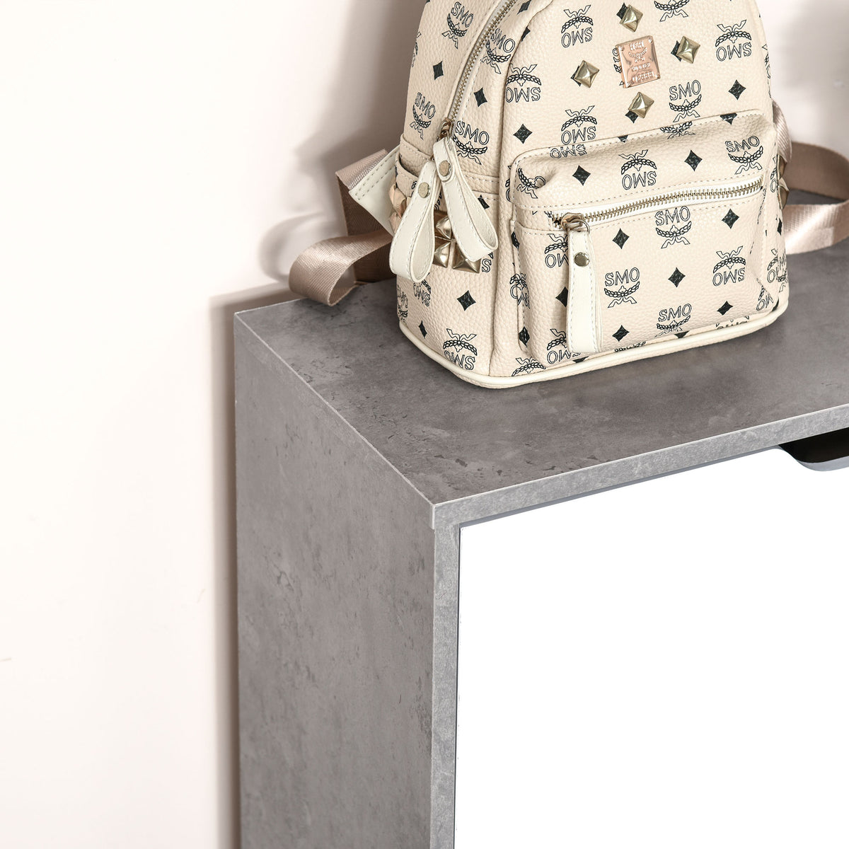 Meuble à chaussures meuble d'entrée placard de rangement, 2 portes abattantes, 62,5 x 26 x 81 cm, gris et blanc-7