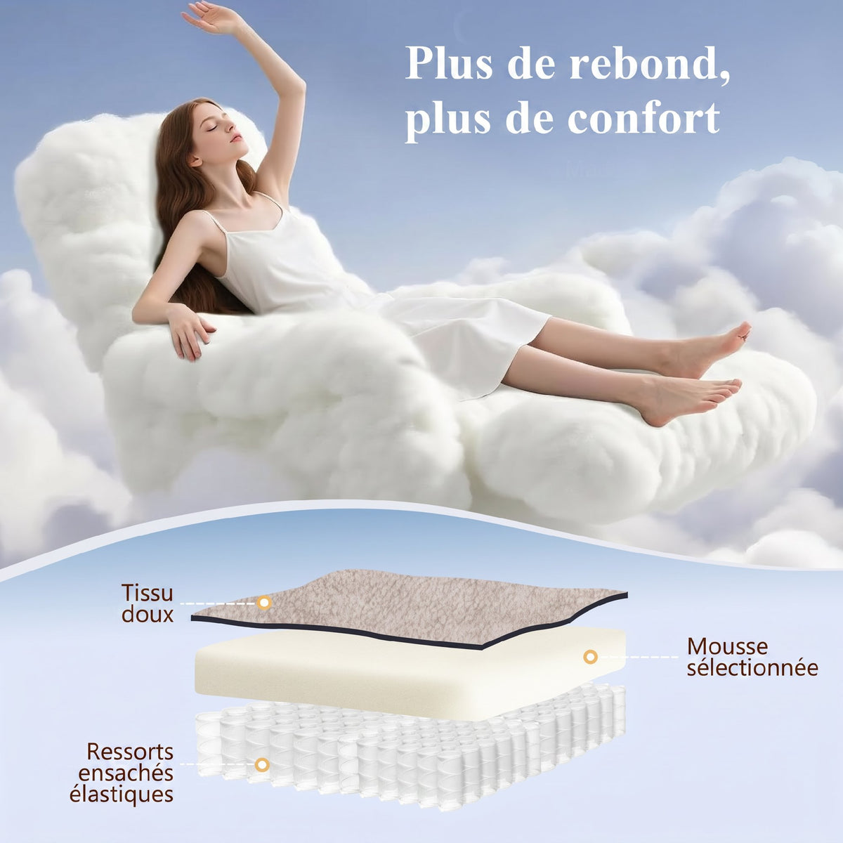 Fauteuil releveur électrique massage par vibrations et chaleur, fauteuil relax électrique en velours, 80x160x82cm, beige-5