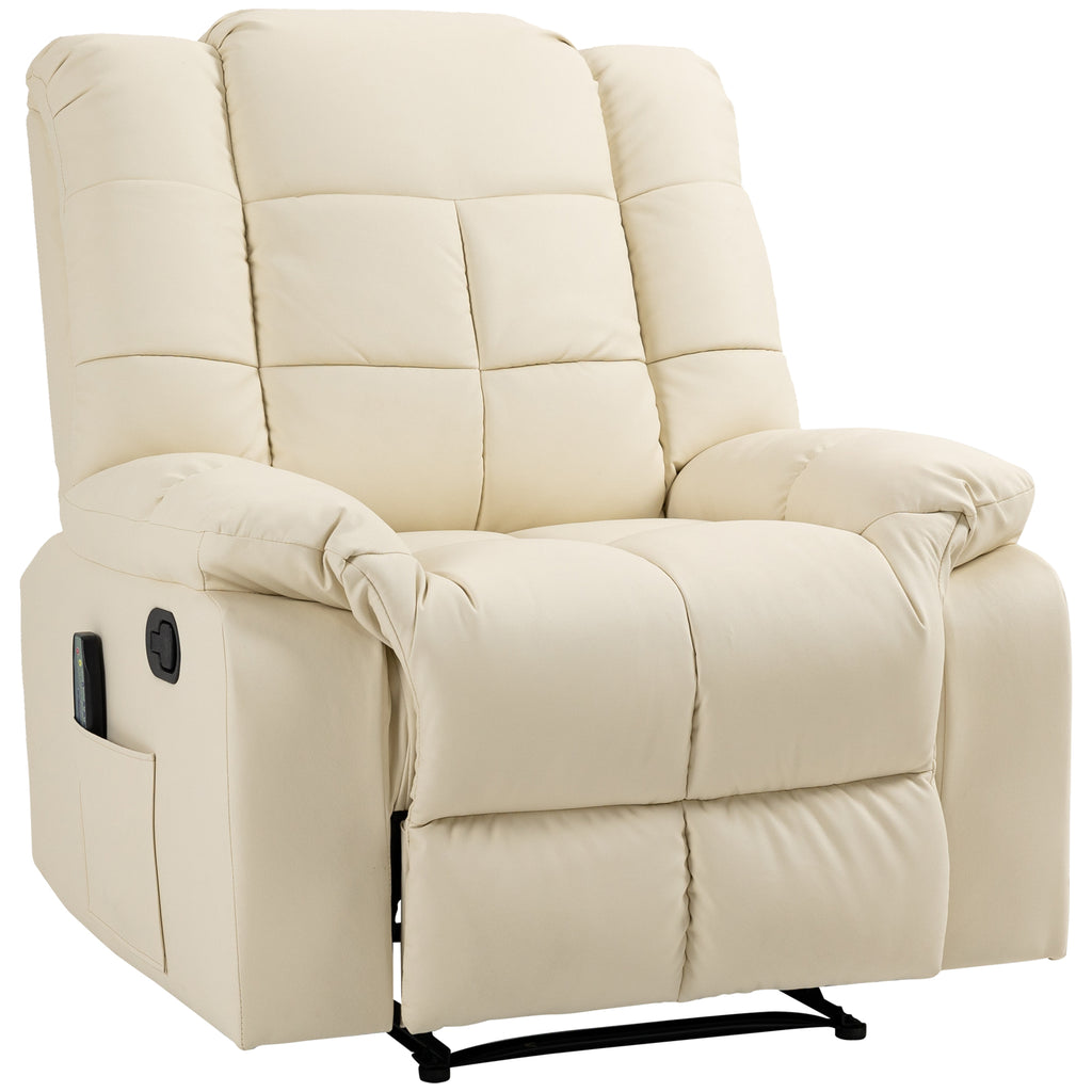 Fauteuil de massage fauteuil de relaxation massant dossier inclinable repose-pied fauteuil TV revêtement synthétique-0