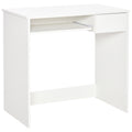 Bureau d'Ordinateur, 80 x 45 x 75 cm, Bureau avec Rangement, Plateau pour Clavier et Tiroir, Blanc-0