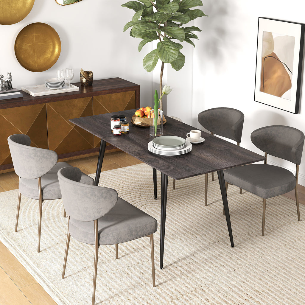 Table à manger pliante table extensible 120-160 cm jusqu'à 6 à 8 personnes avec pieds en acier, gris-7