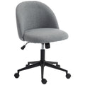 Chaise de Bureau Pivotante en Fourrure Teddy, Hauteur Réglable, Roulettes, Mousse Haute Résilience, Gris-0