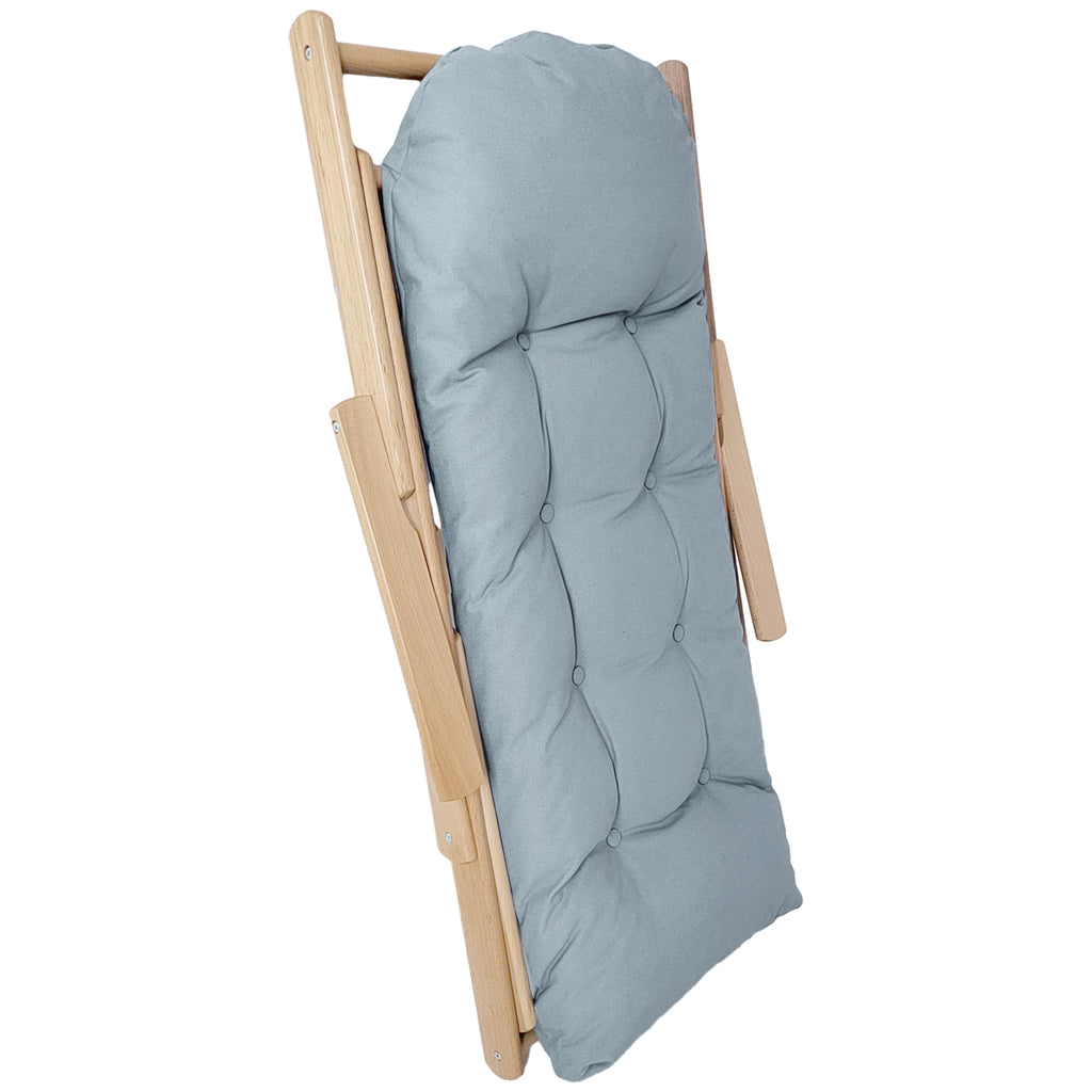Fauteuil Chaise de Salon Pliable et inclinable en Bois Fauteuil Relax Confortable avec Coussin capitonné épais-7