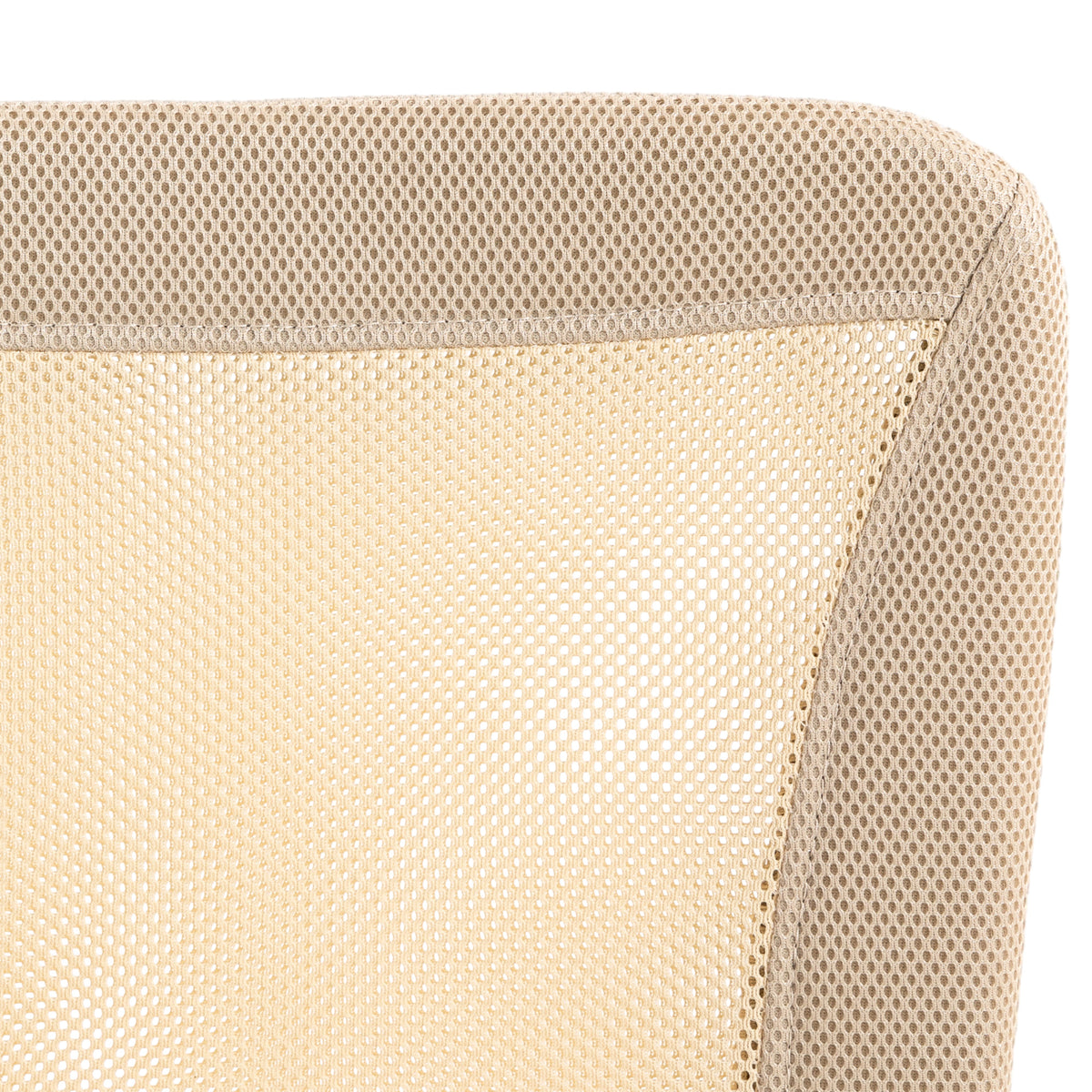 Chaise de bureau ergonomique hauteur réglable piètement chromé pivotant 360° revêtement maille beige-5
