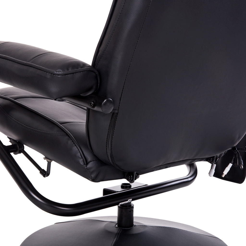 Fauteuil de Massage et Relaxation électrique pivotant inclinable avec Repose-Pied revêtement synthétique Noir-6