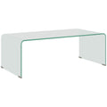 Table basse en verre table de salon rectangulaire design moderne en verre trempé avec bords arrondis sûrs transparent-0