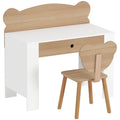 Bureau enfant avec chaise, table enfant et chaise avec tiroir et large plateau, 80 x 41 x 74,5 cm, bois naturel-0