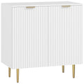 Buffet Cuisine, Meuble de Rangement avec 2 Portes, Étagère Réglable, Pieds Métalliques Surélevés, 80 x 40 x 80 cm, Blanc-0