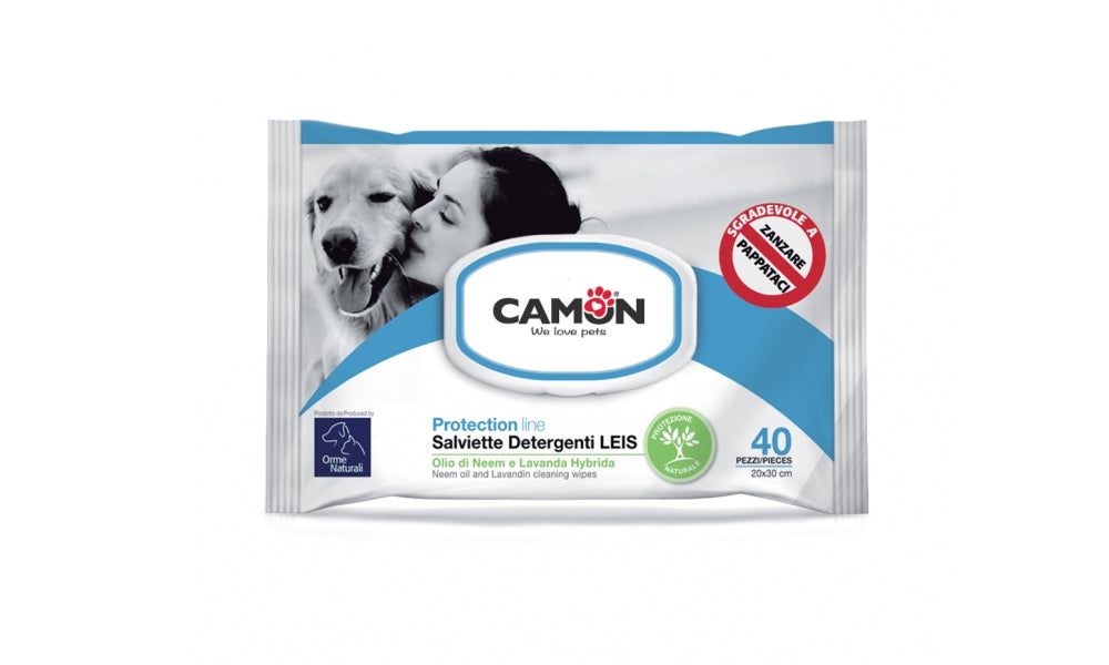 CAMON SALVIETTE DETERGENTI CON OLIO DI NEEM & LAVANDULA HYBRIDA 40 PZ.