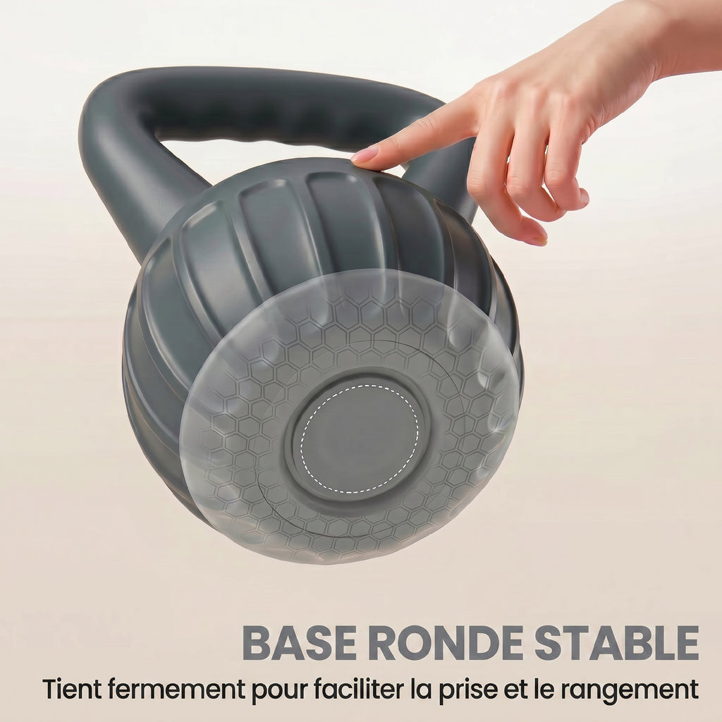 Kettlebell 10 kg, Haltère avec Poignée Antidérapante, Haltère à Boule, Musculation, Entraînement, pour Gym, Gris-6