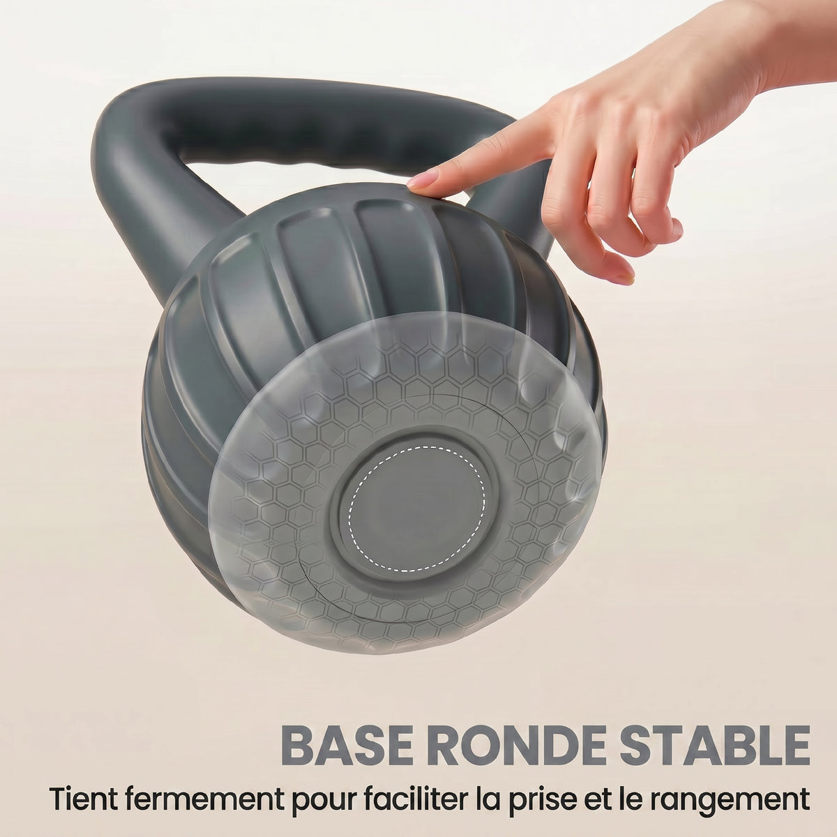Kettlebell 10 kg, Haltère avec Poignée Antidérapante, Haltère à Boule, Musculation, Entraînement, pour Gym, Gris-6