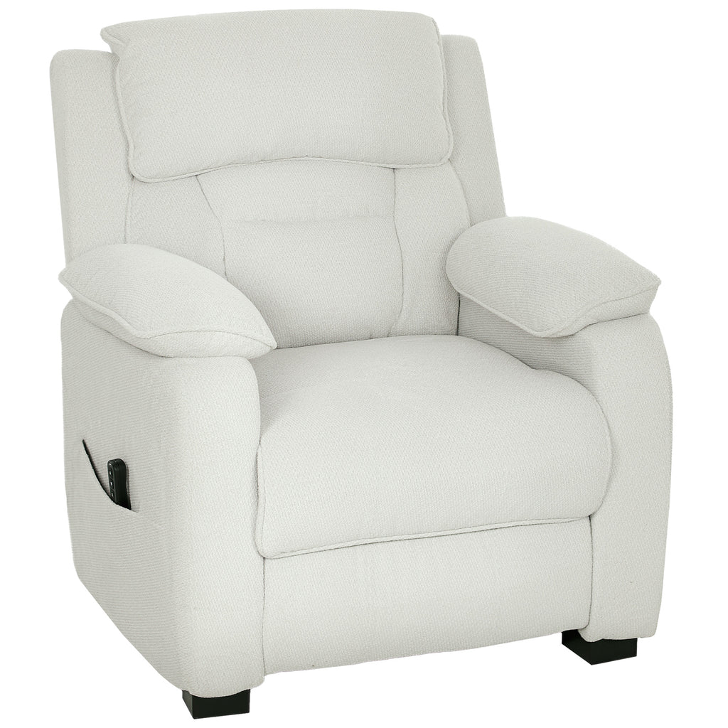 Fauteuil relax électrique fauteuil inclinable port USB repose-pieds poches latérales télécommande 86x90x103cm crème-0