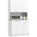 Buffet de cuisine armoire de cuisine contemporaine multi-rangements 6 portes 1 tiroir + grand plateau-0