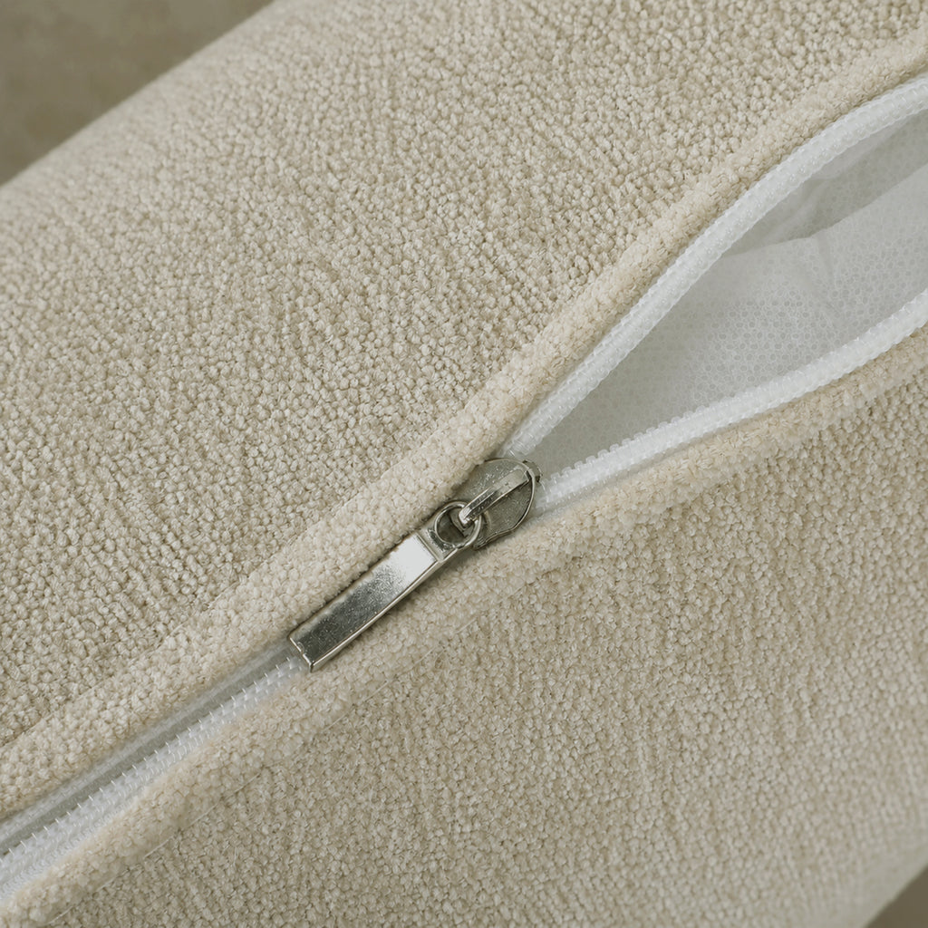 Canapé Convertible 2 Places, Canapé-Lit 3 en 1 Chenille 125 cm avec Dossier Réglable, Assise Large, 2 Oreillers, Crème-9