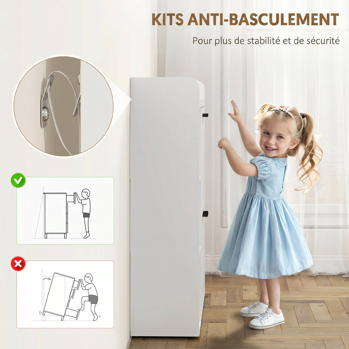 Meuble à chaussures 15 paires, armoire à chaussures moderne avec 2 tiroirs rabattables, 83x24x90,5cm, blanc-6