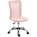 Chaise de bureau ergonomique hauteur réglable piètement chromé pivotant 360° revêtement maille rose-0
