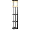 Lampadaire étagère 26L x 26l x 160H cm 3 étagères 4 Niveaux MDF Noir-0