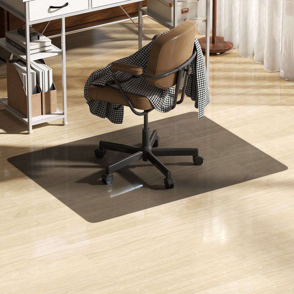 Tapis de chaise de bureau rectangulaire, antidérapants en plastique noir 120x90cm-7
