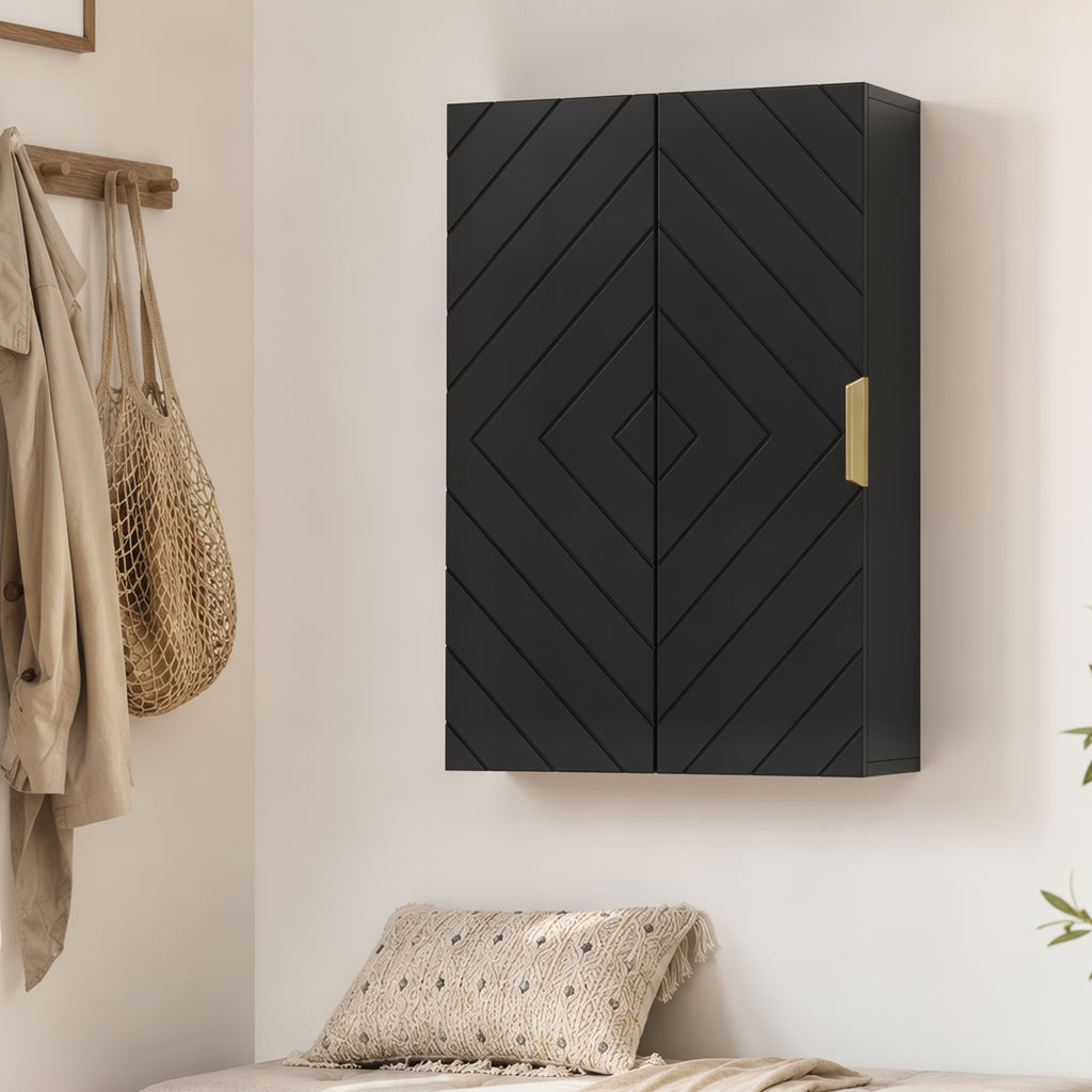 Armoire murale de salle de bain, armoire à pharmacie murale meuble de rangement avec étagère réglable-7