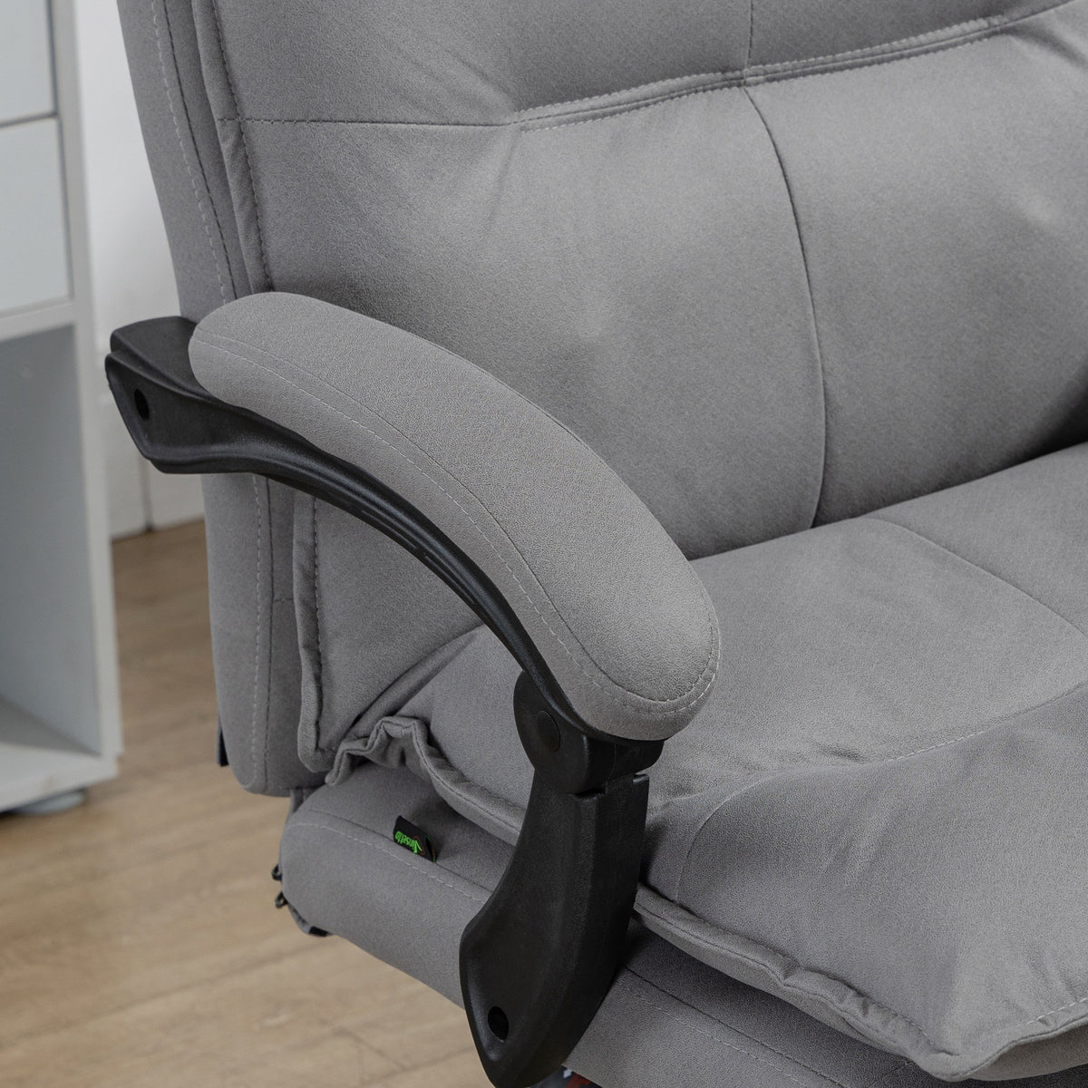 Fauteuil de bureau massant et chauffant, chaise de bureau, hauteur réglable, dossier inclinable, 66x74x121,5cm gris-8