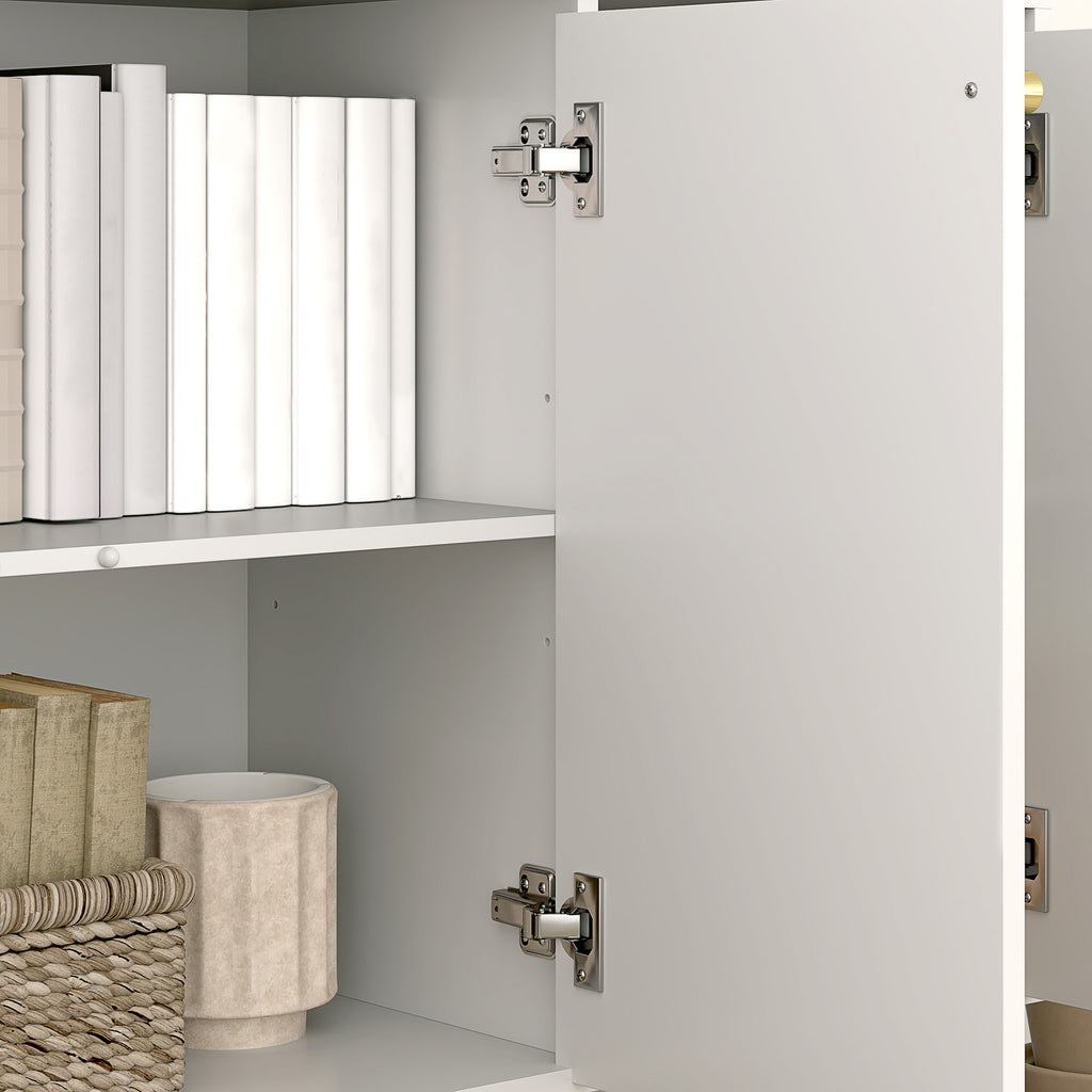 Buffet de salon avec placard à portes et étagère réglable, 106,5 x 35 x 77,5 cm, blanc-9