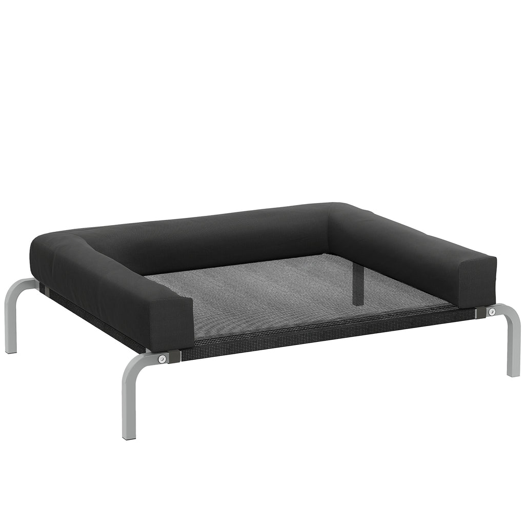 Lit surélevé pour chien rafraichissant, lit de camp pour chiens intérieur extérieur portable, 90 x 65 x 30 cm, noir-0