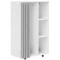 Armoire penderie vêtement dressing mobile 4 roulettes avec tringle à vêtements et étagères ouvertes, blanc-0