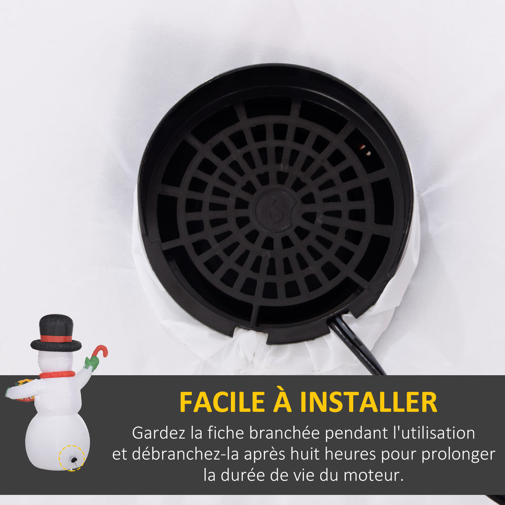 Pupazzo di neve gonfiabile di Natale 180 cm con luci LED e gonfiatore