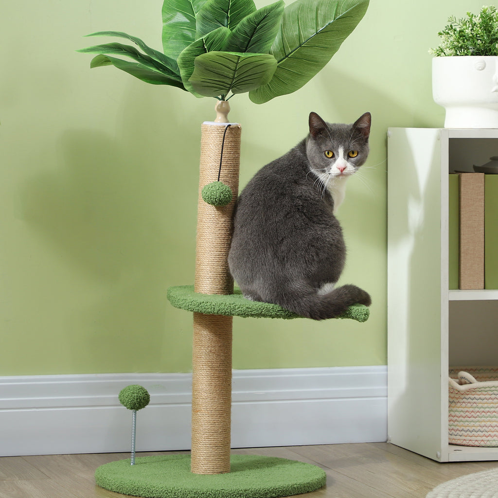 Tiragraffi per gatti a forma di albero, 83 cm, verde