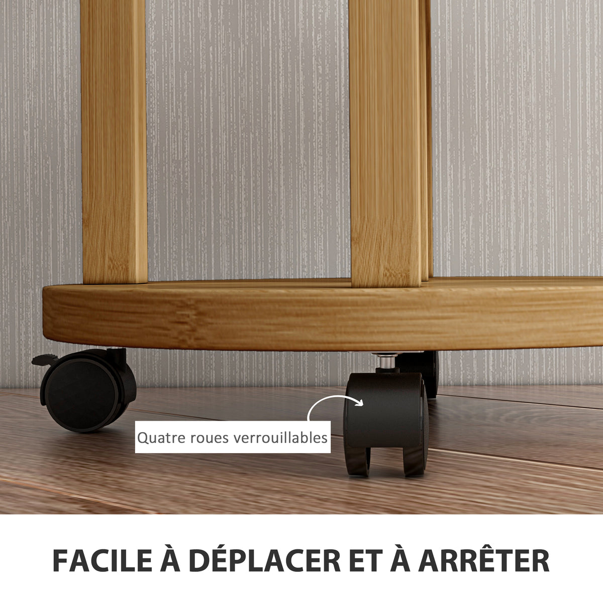 Étagère à plantes en bambou étagères rondes à fleurs support de pots de fleurs 5 niveaux bois naturel-5