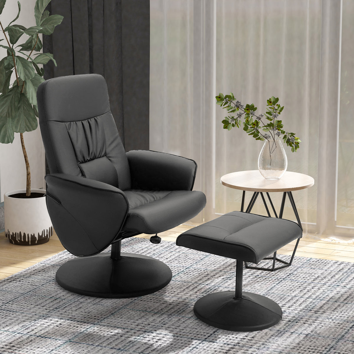 Fauteuil relax avec repose-pied fauteuil de relaxation relaxant pivotant 360° et dossier inclinable pour TV-6