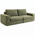 Canapé 3 Places en Velours Côtelé, Canapé de Salon Compressé Moderne 236 cm avec Coussin à Ressorts, Vert-0