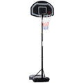 Panier de basket extérieur hauteur réglable 197,5-254 cm panier de basket sur pied à roulettes base remplissable noir-0