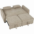 Canapé Convertible 2 Places 4 en 1, Canapé-Lit d'Angle en Chenille 167cm, Dossier Réglable, Assise Large, Marron-0