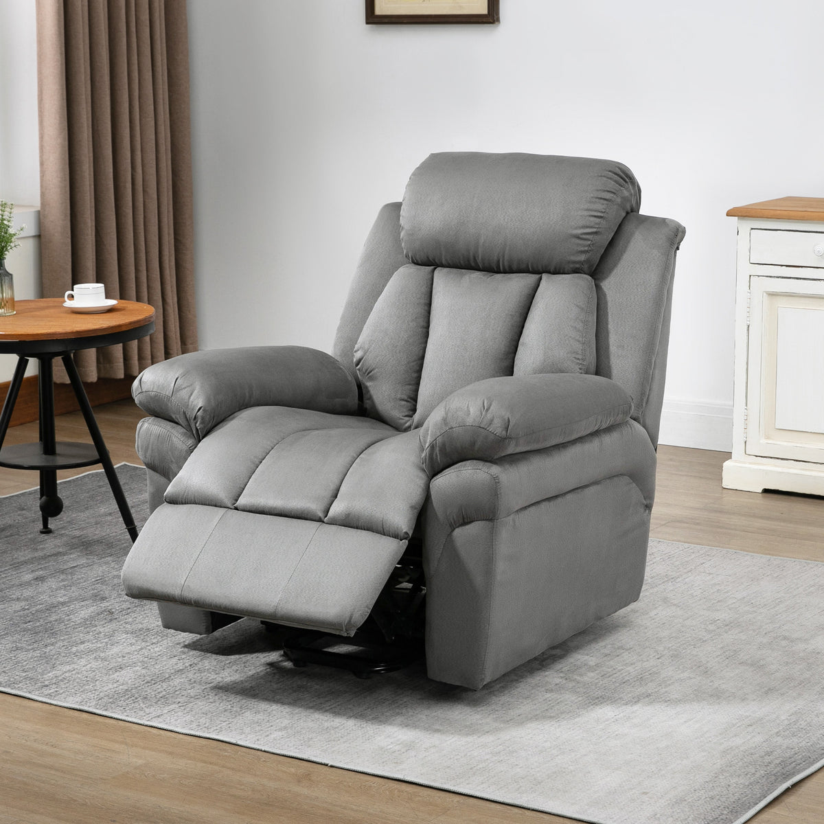 Fauteuil de Relaxation électrique Fauteuil releveur inclinable avec Repose-Pied Ajustable gris-9