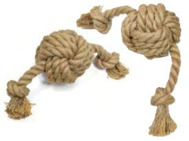 GLORIA PULL & TUG - PALLA DOPPIA CORDA IN JUTA Ø 6 CM. / 25 CM.