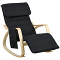 Fauteuil relax à bascule fauteuil allaitement avec repose-pieds réglable, poche latérale et appui-tête, noir-0